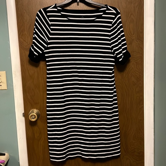 Black And White Striped T Shirt Dress 2026.Karen Scott | Dresses | Karen Scott Sport Black And White Striped ...